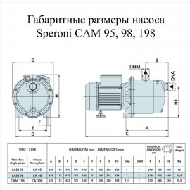 Насос поверхностный Speroni CAM INOX 98