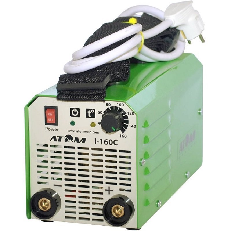 Сварочный инвертор Атом I-160С с кабелем 3+2 м и зажимами