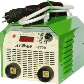 Сварочный инвертор Атом I-250D с кабелем КГ-16 2+3 м и зажимами Binzel
