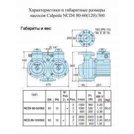 Циркуляционный насос Calpeda NCD 80-120/360 | (Италия)