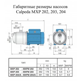 Поверхностный насос Calpeda  MXP 202  | (Италия)