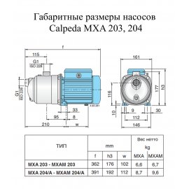 Поверхностный насос Calpeda MXA 203  | (Италия)