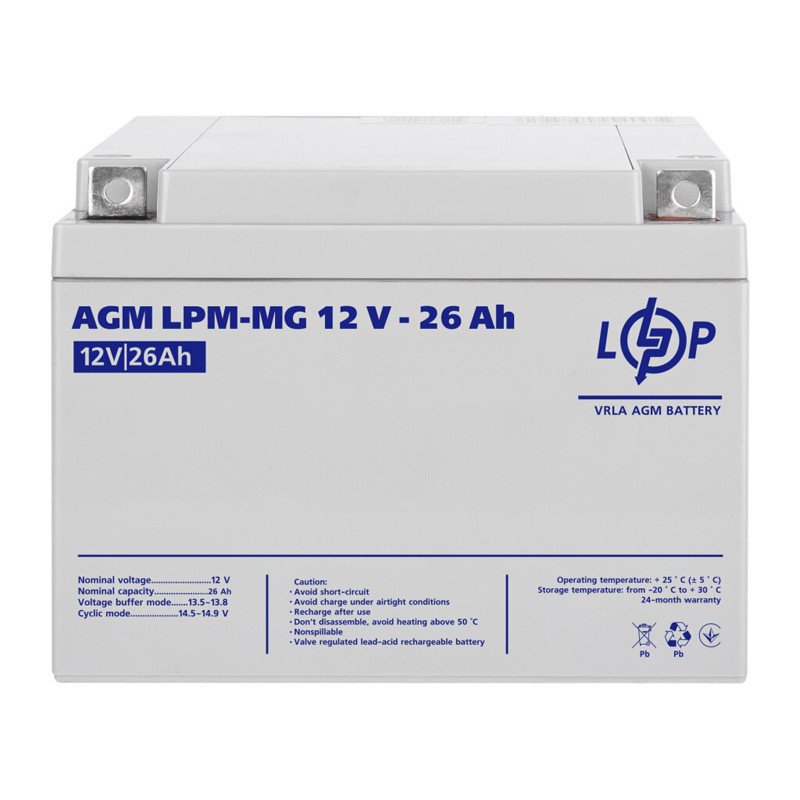 Аккумуляторная батарея LogicPower LPM-MG 12V - 26 Ah